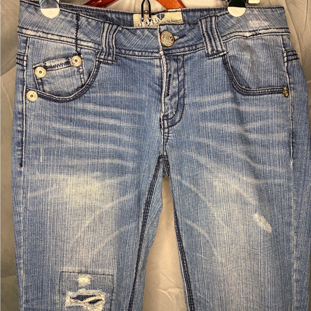 Jolt Light Blue Distressed Skinny Jeans - Picture 2 of 9